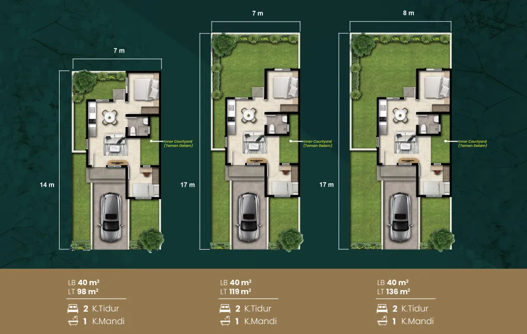 Floor plan for Type Evernia 7x14